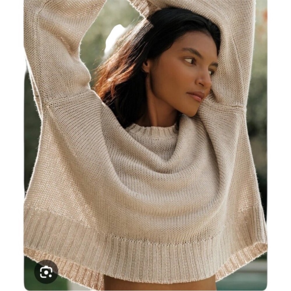 Jenni Kayne Beige Crew Neck Sweater